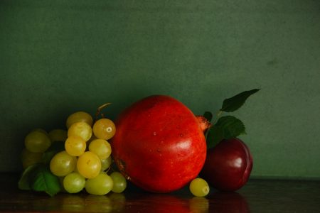 Pomegranate & Grapes Free Stock Photo
