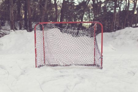 Hockey Goal in Snow Free Stock Photo