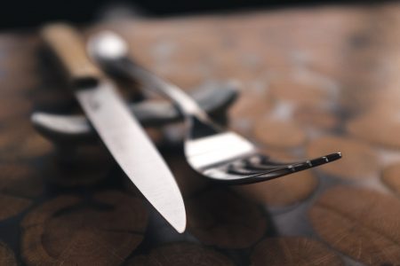 Knife & Fork on Table Free Stock Photo