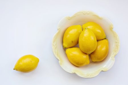 Lemons on White Background Free Stock Photo