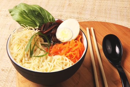 Bowl of Asian Noodles Free Stock Photo
