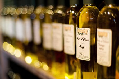Bottles of Olive Oil Free Stock Photo