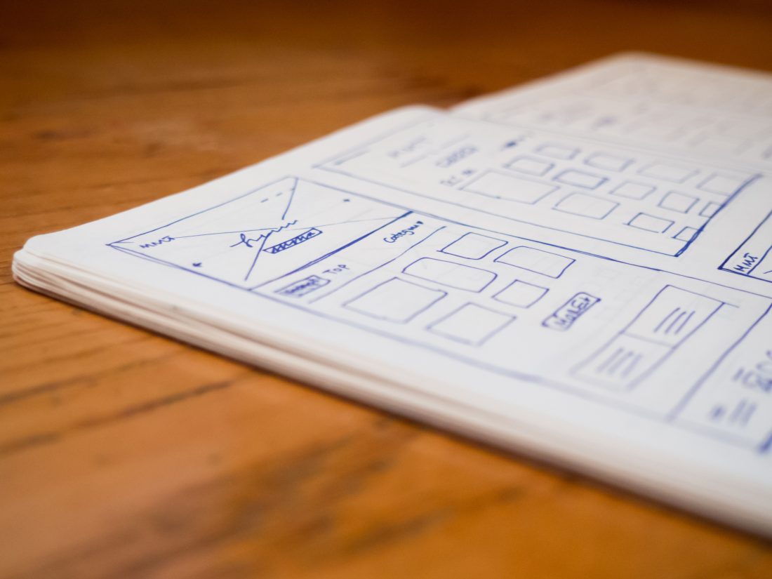 Free photo of Notebook Wireframe Sketch