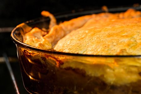 Meat Pie in Oven Free Stock Photo