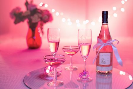 Pink Wine Champagne Drinks Free Stock Photo