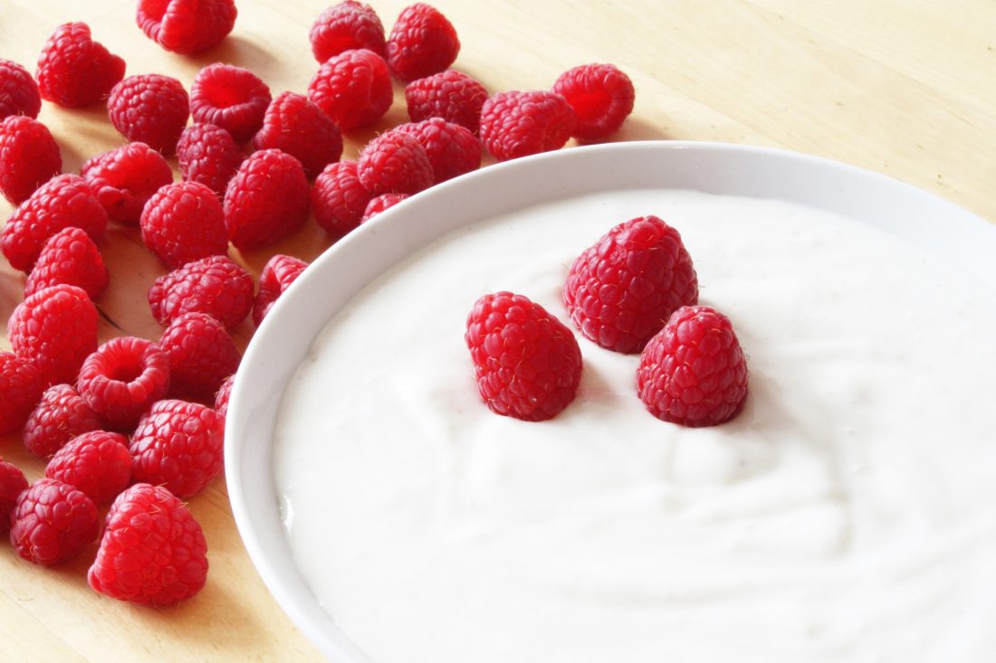 Free photo of Raspberries & Yogurt