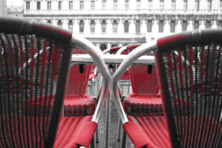 Red Outdoor Chairs Free Stock Photo