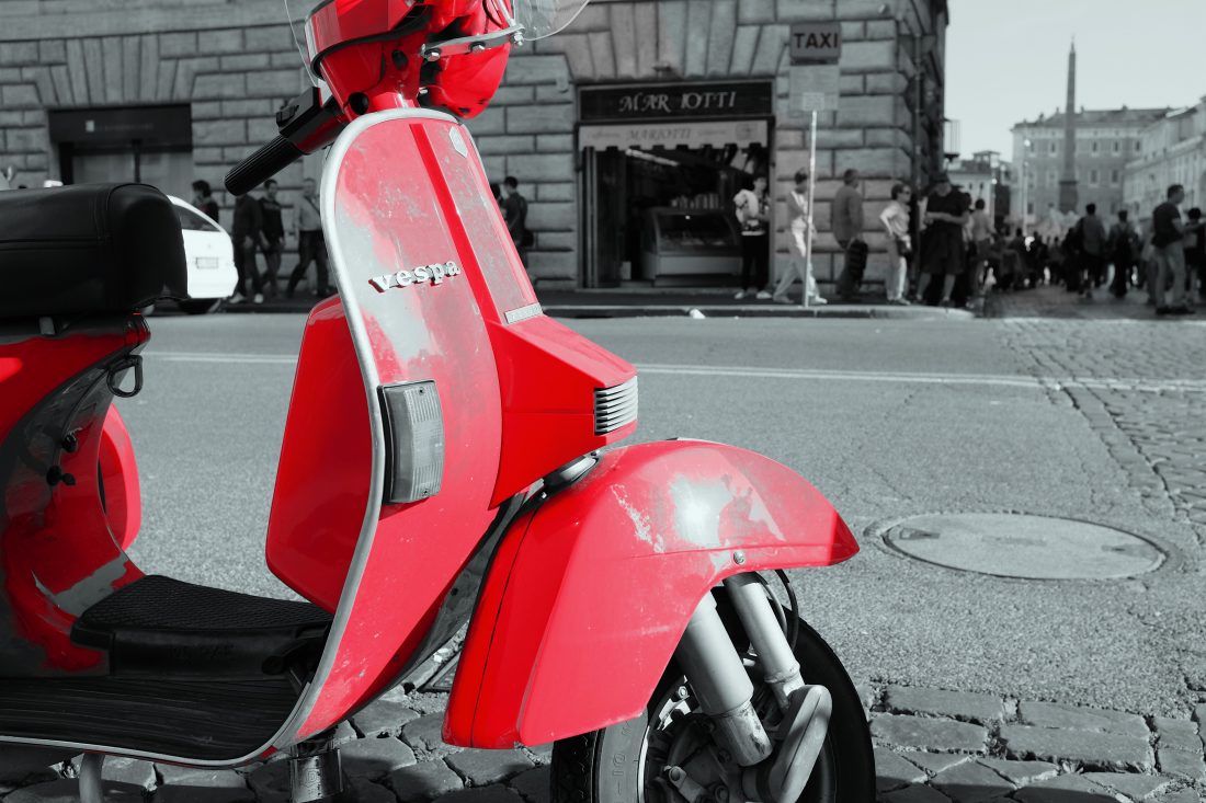 Free photo of Red Vespa in Rome