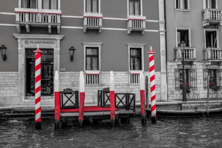 Red White Dock Venice Free Stock Photo
