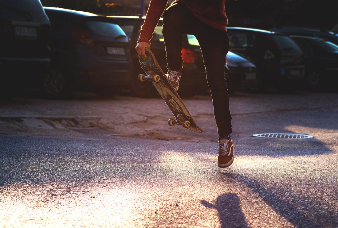 Free photo of Riding a Skateboard