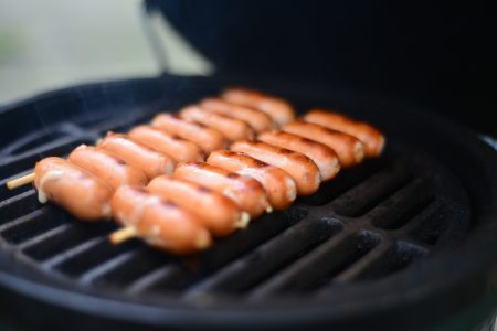Sausages on Barbecue Grill Free Stock Photo