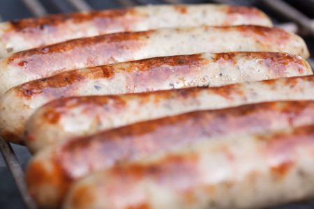 Sausages Grilling on Barbecue Free Stock Photo