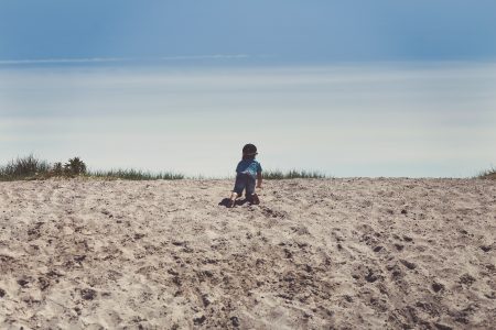 Small Child on Beach Free Stock Photo