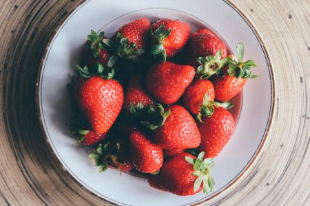 Strawberries on Plate Free Stock Photo