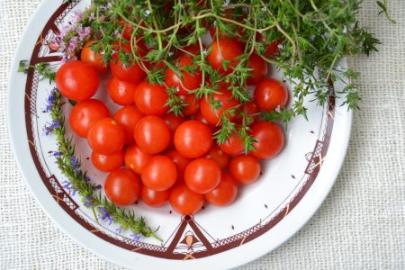 Tomatoes on Plate Free Stock Photo