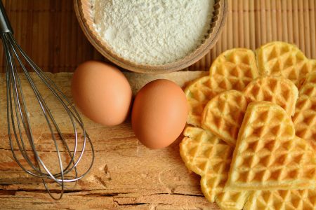 Eggs & Waffles Breakfast Free Stock Photo