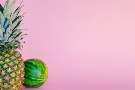 Watermelon Fruits on Pink Background