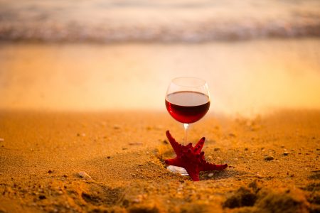 Wine on S&y Beach Free Stock Photo