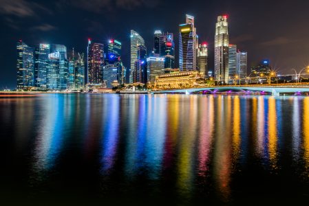 Singapore City Lights Free Stock Photo