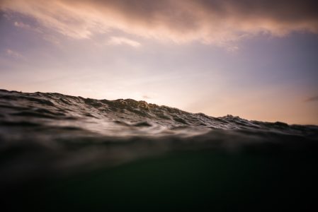 Waves at Sunset Free Stock Photo