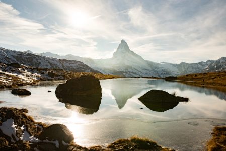 Matterhorn Mountain in Winter Free Stock Photo
