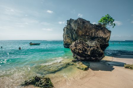 Large Rock on Bali Beach Free Stock Photo
