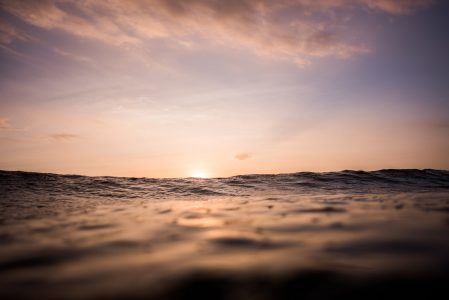 Ocean, Waves and Sunset Free Stock Photo
