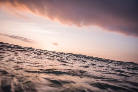 Calm Waves at Sunset Free Stock Photo