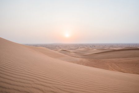 Sunset Over the Sand Dunes Free Stock Photo