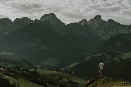 Hiking in the Swiss Alps Free Stock Photo