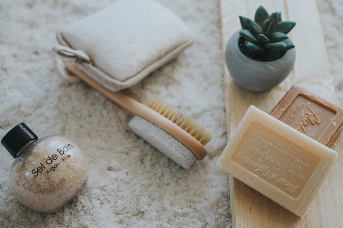 Free photo of Soap, Brush & Spa Products