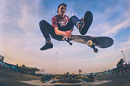 Skateboarder in Air Free Stock Photo