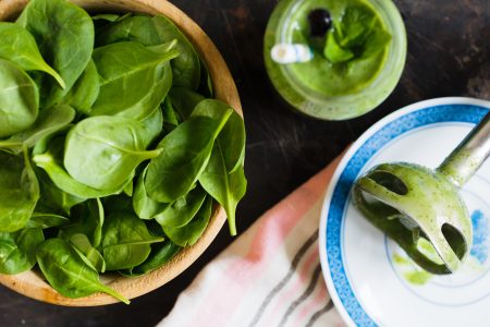 Making Spinach Smoothie Free Stock Photo