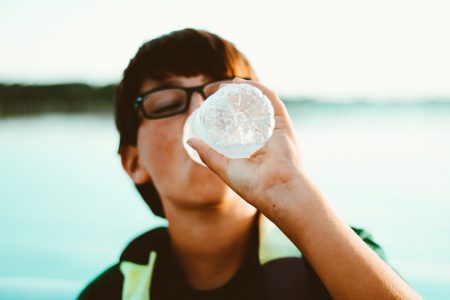 Boy Drinking Water Free Stock Photo