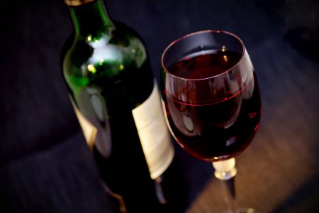 Wine Bottle & Glass Free Stock Photo