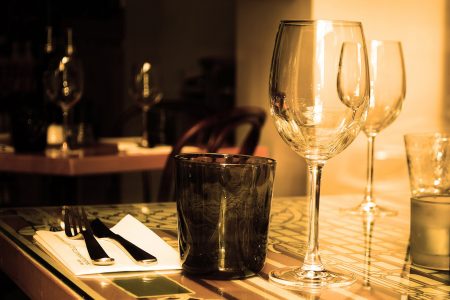 Wine Glass on Table Free Stock Photo