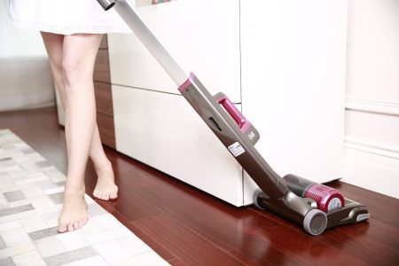 Woman with Hoover