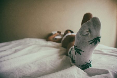Woman Lying on Bed Free Stock Photo