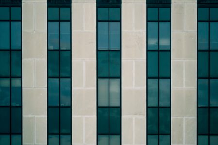 Symmetrical Building Windows Free Stock Photo