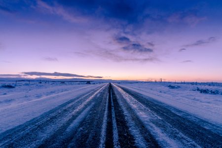 Frozen Winter Road Free Stock Photo