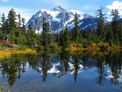 Scenic Mountain Reflection Free Stock Photo