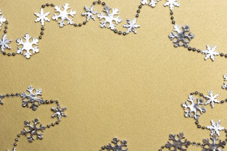 Silver and Gold Snowflakes Free Stock Photo