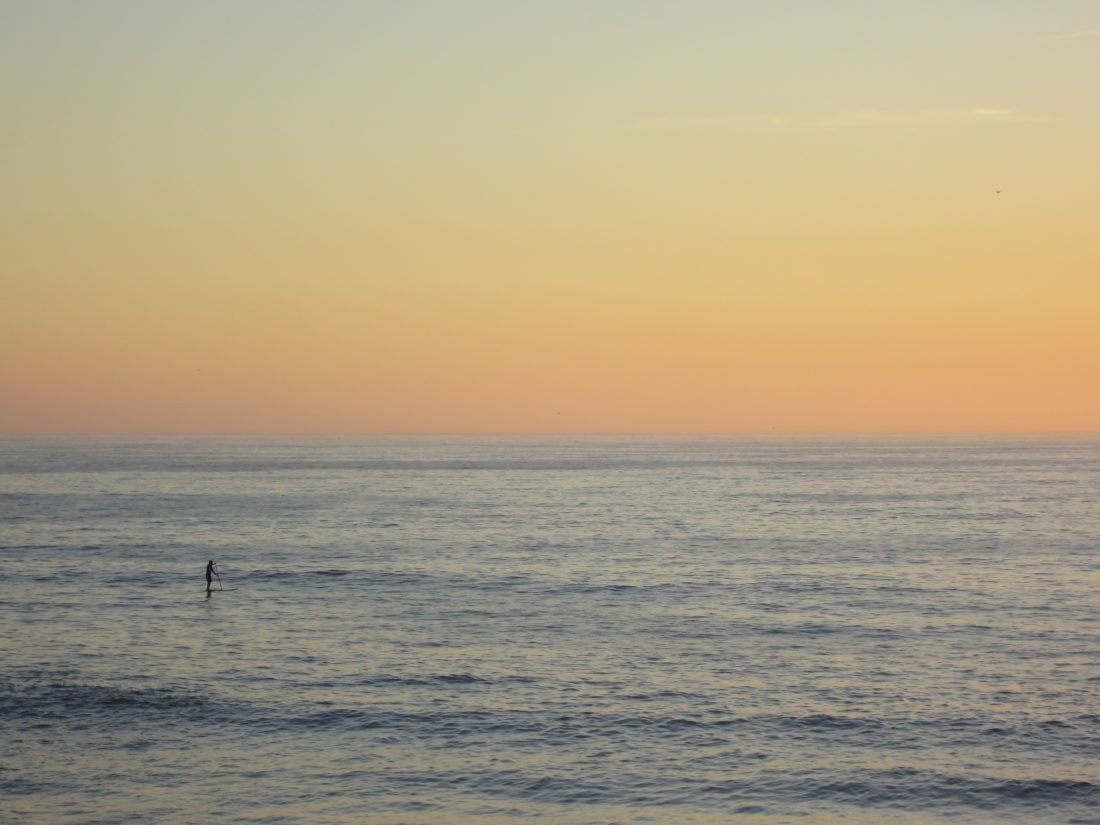 Free photo of Surfer Sunset