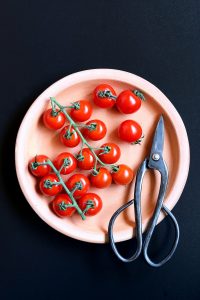 Plate of Cherry Tomatoes Free Stock Photo