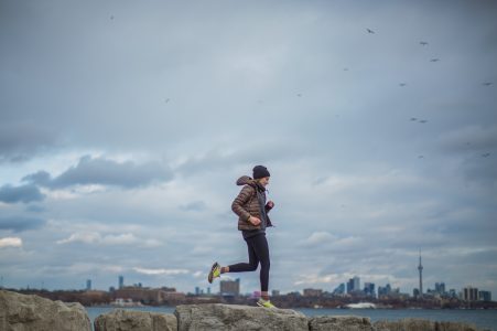 Woman Running in the City Free Stock Photo