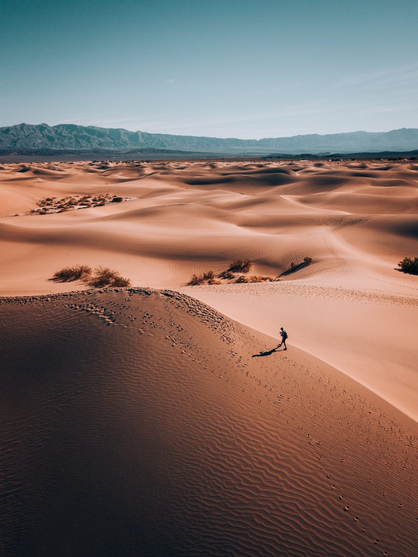 Free photo of Aerial Desert Hike