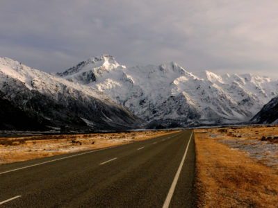 Road Snowy Mountains