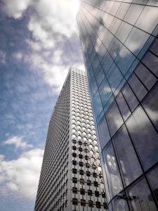 Tall Skyscrapers Clouds Free Stock Photo